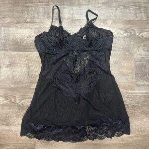 OH LA LA CHERI PARIS Black Lingerie Dress Size XL